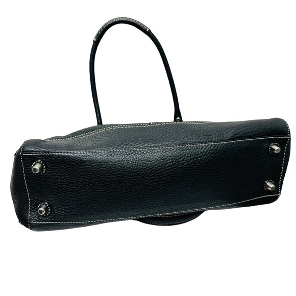 COACH Hampton F13084 Braided Trim Tassle Black Pebble Leather Handbag - Picture 8 of 13